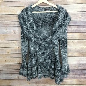 525 America Ruffled Bell Sleeve Cardigan Sweater